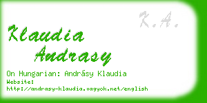 klaudia andrasy business card