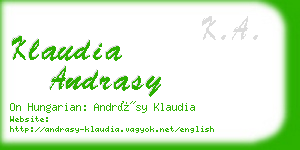 klaudia andrasy business card